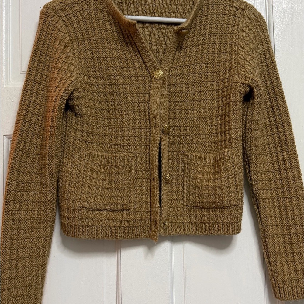 Mango Brown Knit Cardigan with Pockets